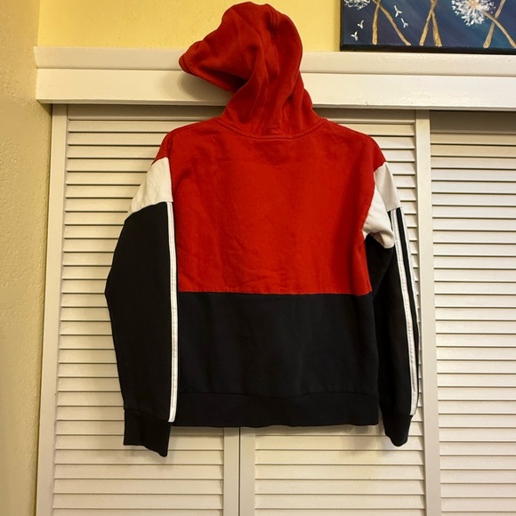 Adidas Boys Sz L 14/16 Red and Black Hoodie Sweatshirt - Picture 7 of 10